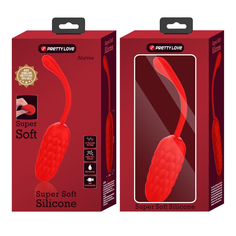 PRETTY LOVE - HUEVO VIBRADOR CON TEXTURA MARINA RECARGABLE ROJO - Sensuana.es