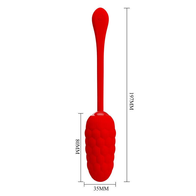 PRETTY LOVE - HUEVO VIBRADOR CON TEXTURA MARINA RECARGABLE ROJO - Sensuana.es