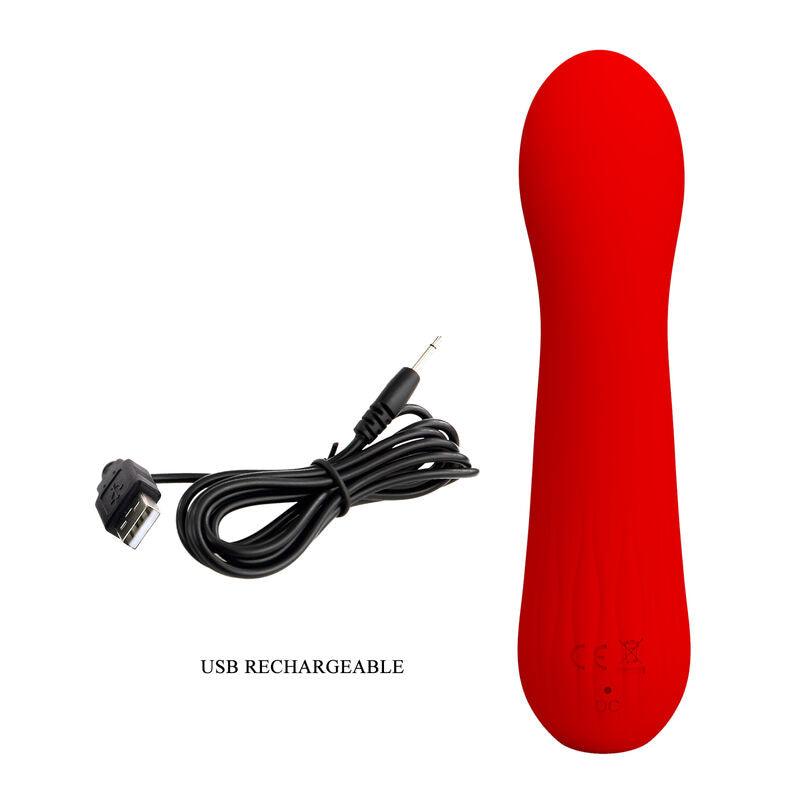 PRETTY LOVE - FAUN VIBRADOR RECARGABLE ROJO - Sensuana.es