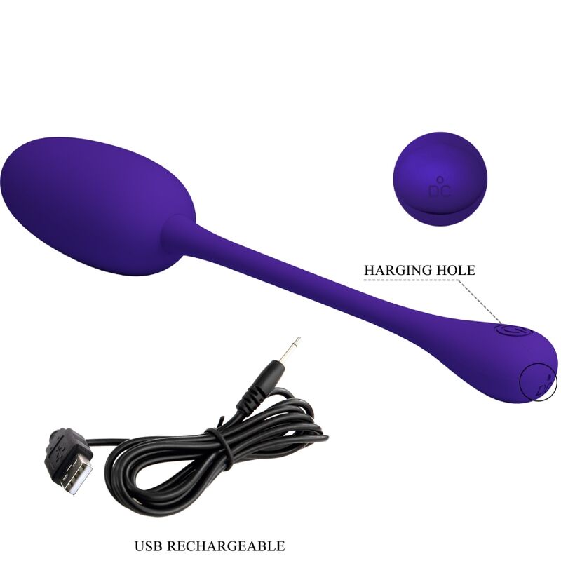 PRETTY LOVE - KNUCKER HUEVO VIBRADOR RECARGABLE LILA - Sensuana.es