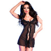 CHILIROSE - CR 4219 BABYDOLL & TANGA CROTCHLESS NEGRO S/M - Sensuana.es