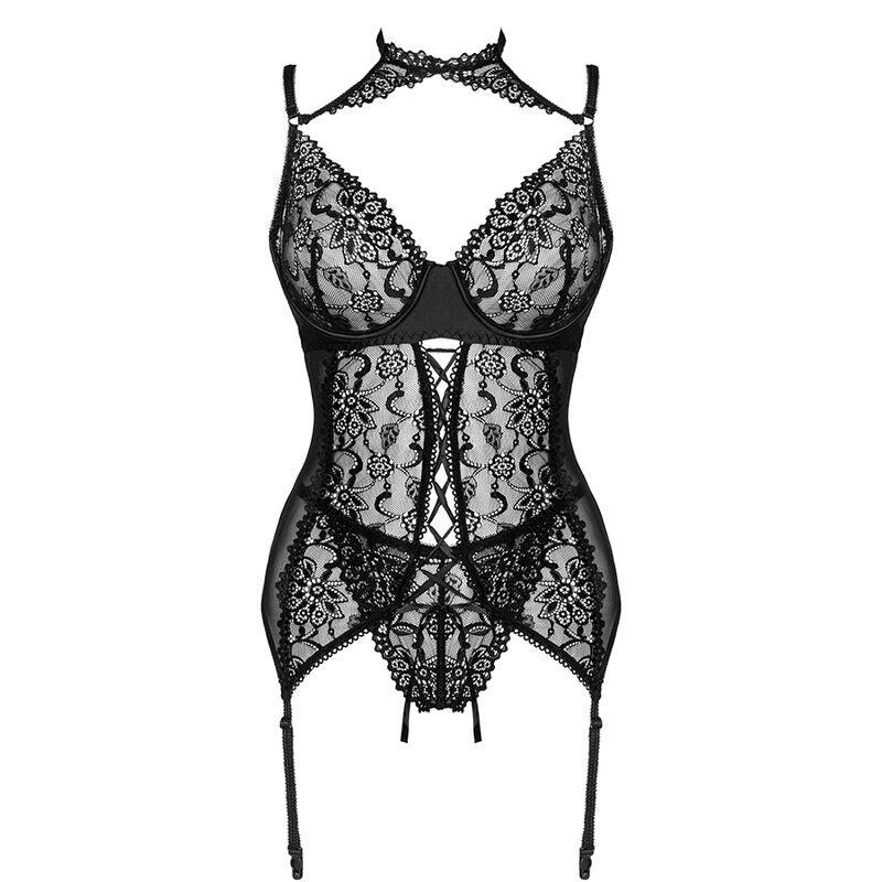 LIVCO CORSETTI FASHION - GIELLANDRA FOR THE SENSES COLLECTION CORSET + PANTY NEGRO S/M - Sensuana.es