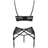 LIVCO CORSETTI FASHION - MORIDAM LC 90552 SUJETADOR + LIGUERO + PANTY NEGRO S/M - Sensuana.es