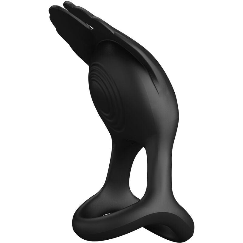 PRETTY LOVE - ANILLO VIBRADOR SILAS 7 VIBRACIONES SILICONA NEGRO - Sensuana.es