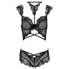 LIVCO CORSETTI FASHION - PALMENOM LC 90614 SUJETADOR + PANTY NEGRO S/M - Sensuana.es