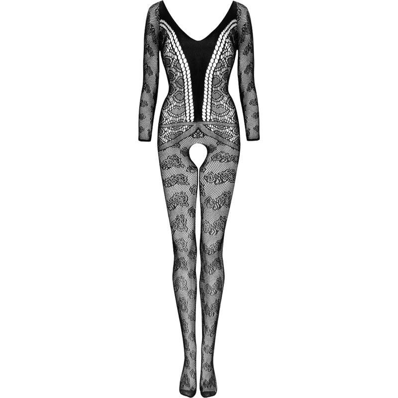 LIVCO CORSETTI FASHION - CORDILL LC 17357 BODYSTOCKING CROTCHLESS NEGRO TALLA ÚNICA - Sensuana.es