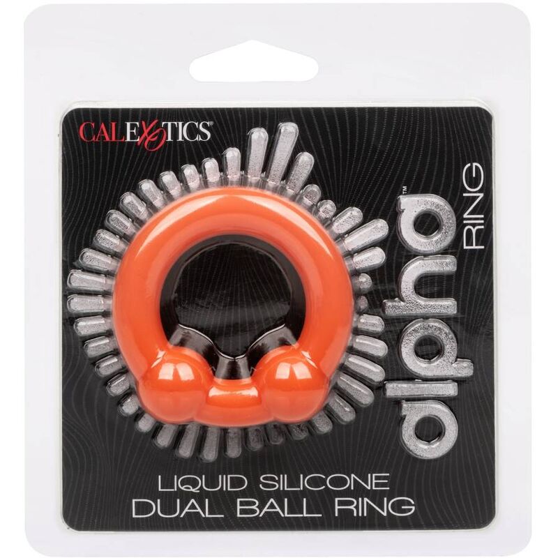 CALEXOTICS - ALPHA ANILLO DOBLE BOLA NARANJA - Sensuana.es