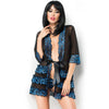 CHILIROSE - CR 3837 PEGNOIR AZUL & NEGRO S/M - Sensuana.es