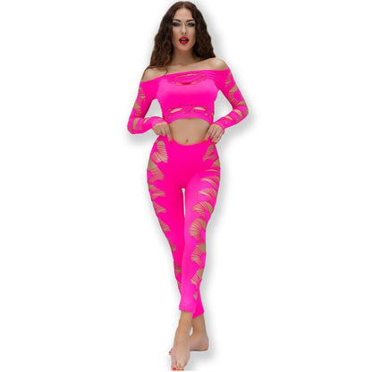 CHILIROSE - CR 4632 TOP & PANTALON FUCSIA S/L - Sensuana.es