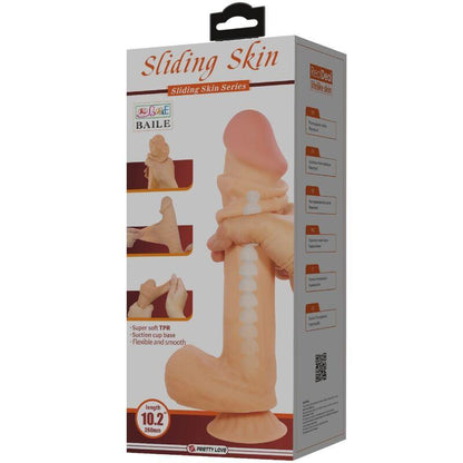 PRETTY LOVE - SLIDING SKIN SERIES DILDO REALÍSTICO CON VENTOSA PIEL DESLIZANTE 26 CM - Sensuana.es