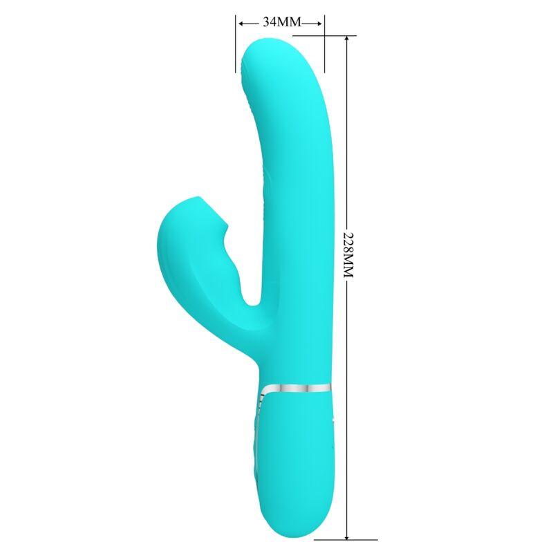 PRETTY LOVE - PERLITA VIBRADOR PUNTO G 3 EN 1 MULTIFUNCIÓN VERDE AGUA - Sensuana.es