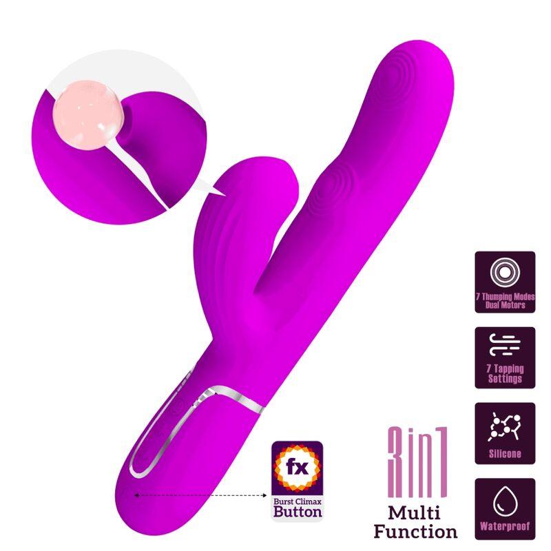 PRETTY LOVE - PERLITA VIBRADOR PUNTO G 3 EN 1 MULTIFUNCIÓN VIOETA - Sensuana.es