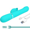 PRETTY LOVE - VIBRADOR RABBIT PERLAS VERDE AGUA - Sensuana.es