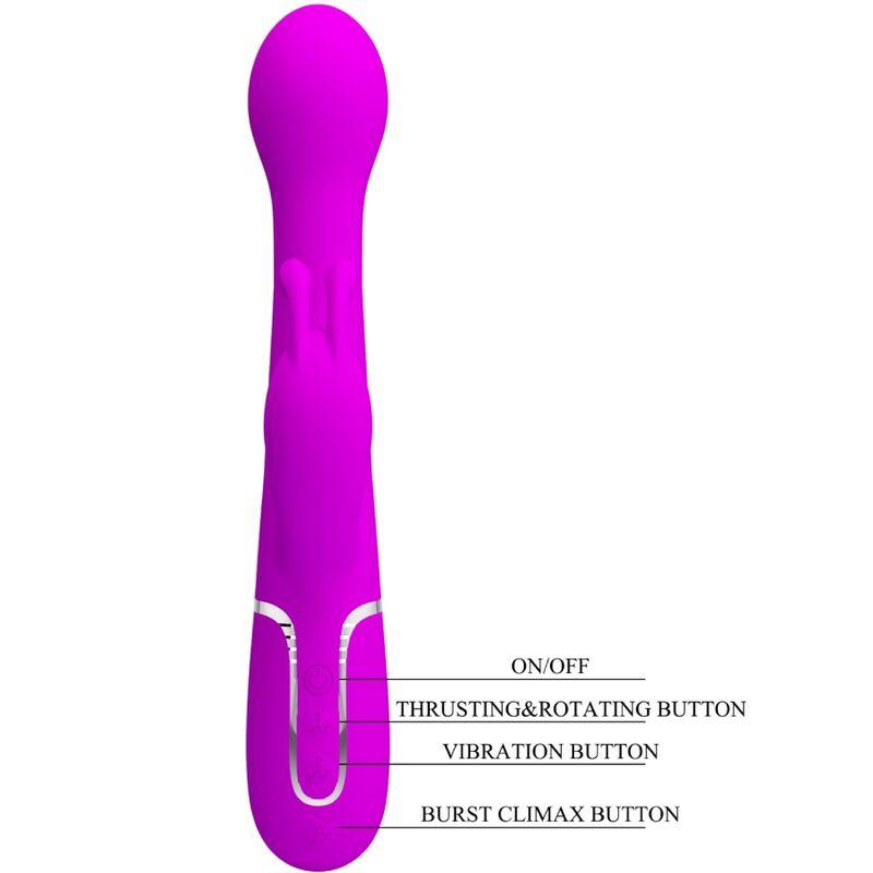 PRETTY LOVE - DEJON VIBRADOR RABBIT 3 EN 1 MULTIFUNCIÓN VIOLETA - Sensuana.es