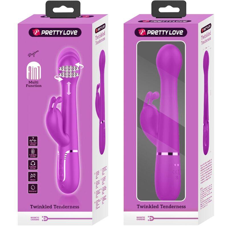 PRETTY LOVE - DEJON VIBRADOR RABBIT 3 EN 1 MULTIFUNCIÓN VIOLETA - Sensuana.es