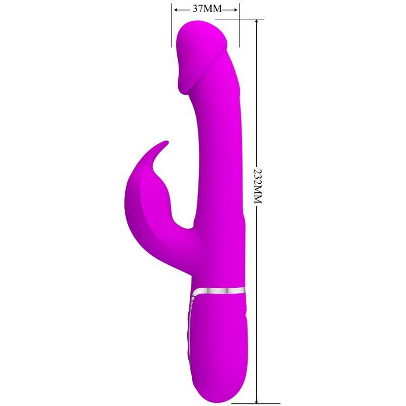 PRETTY LOVE - KAMPAS VIBRADOR RABBIT 3 EN 1 MULTIFUNCIÓN CON LENGUA VIOLETA - Sensuana.es