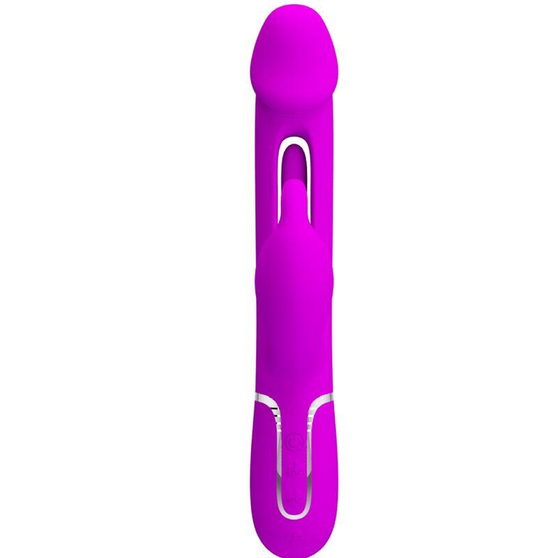 PRETTY LOVE - KAMPAS VIBRADOR RABBIT 3 EN 1 MULTIFUNCIÓN CON LENGUA VIOLETA - Sensuana.es