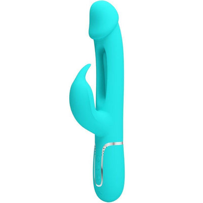 PRETTY LOVE - KAMPAS VIBRADOR RABBIT 3 EN 1 MULTIFUNCIÓN CON LENGUA VERDE AGUA - Sensuana.es