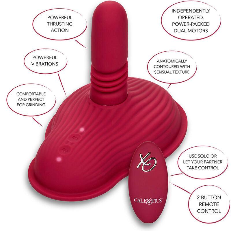 CALEXOTICS - RIDER MASAJEADOR DOBLE MOTOR CONTROL REMOTO ROJO - Sensuana.es