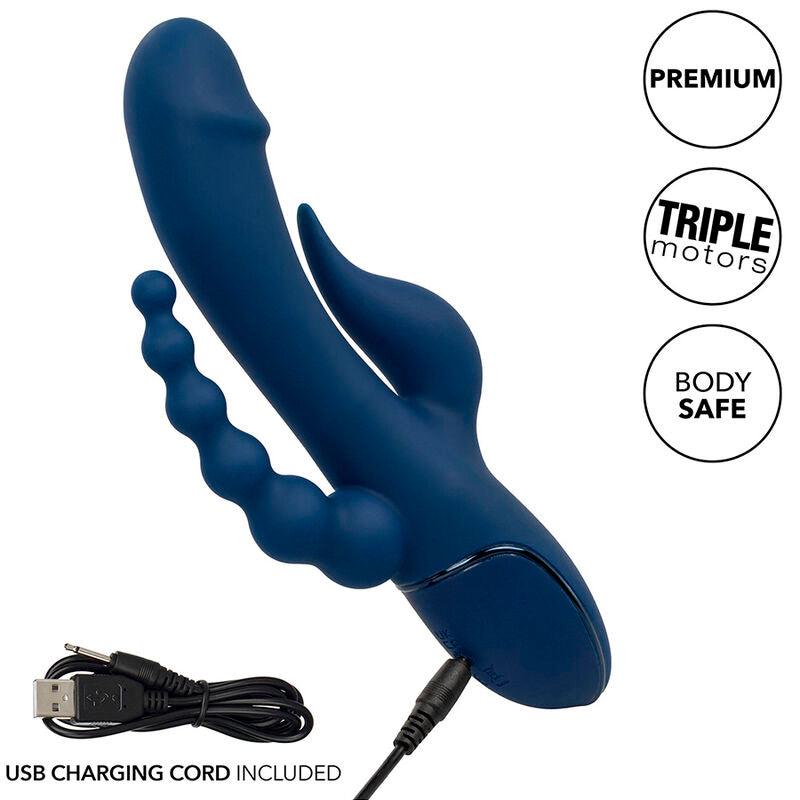 CALEXOTICS - VIBRADOR TRIPLE ORGASM AZUL - Sensuana.es