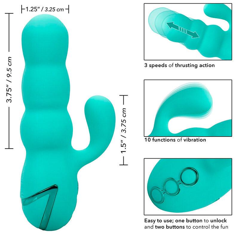 CALEXOTICS - DEL MAR DIVA VIBRADOR RABBIT VERDE AGUA BY CALIFORNIA DREAMING - Sensuana.es