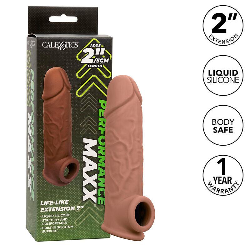 CALEXOTICS - PERFORMANCE MAXX EXTENSIÓN REALISTA 7 PIEL MORENO - Sensuana.es