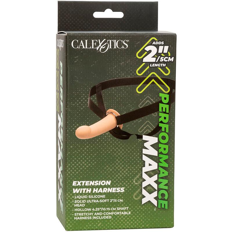 CALEXOTICS - PERFORMANCE MAXX EXTENSIÓN CON ARNÉS PIEL CLARO - Sensuana.es