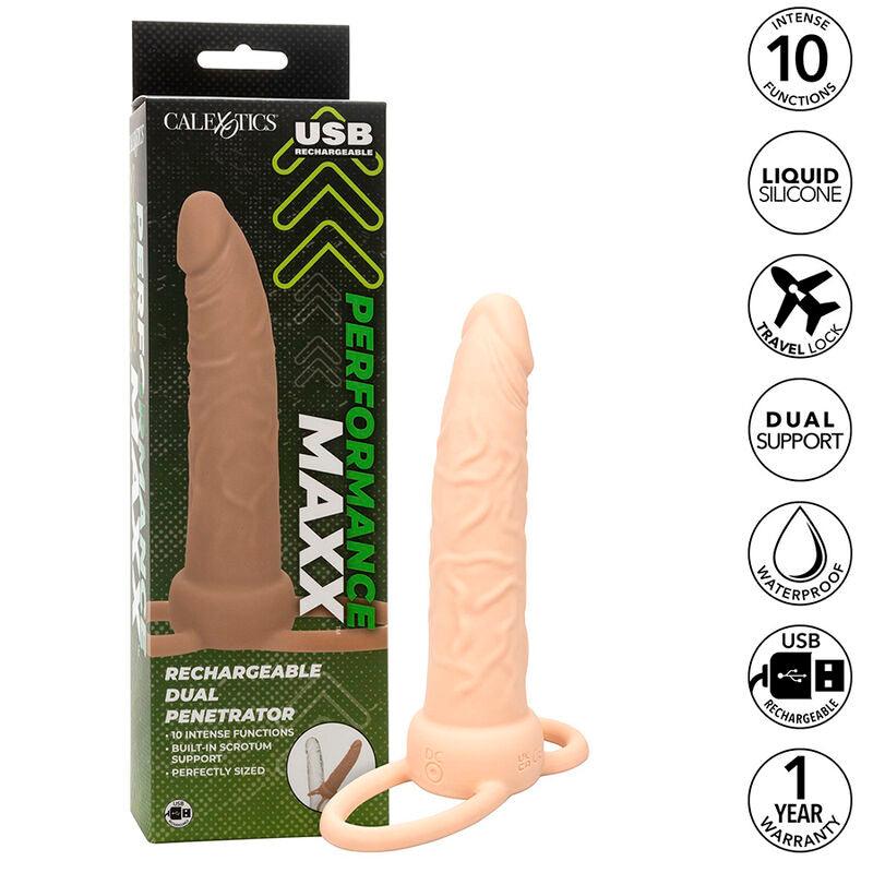 CALEXOTICS - PERFORMANCE MAXX DOBLE PENETRADOR RECARGABLE PIEL CLARO - Sensuana.es