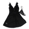 SUBBLIME - BABYDOLL TELA DE TUL DETALLE ENCAJE Y FLOR NEGRO S/M - Sensuana.es