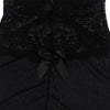 SUBBLIME - BABYDOLL TELA DE TUL DETALLE ENCAJE Y FLOR NEGRO S/M - Sensuana.es