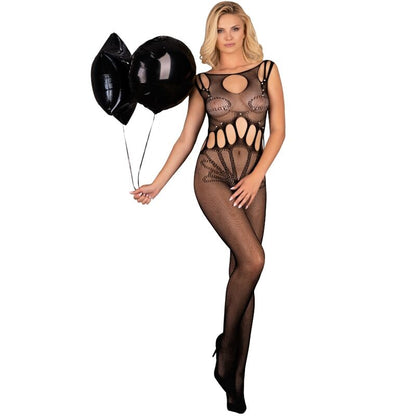 LIVCO CORSETTI FASHION - AMAHIL BODYSTOCKING CROTCHLESS NEGRO TALLA ÚNICA - Sensuana.es