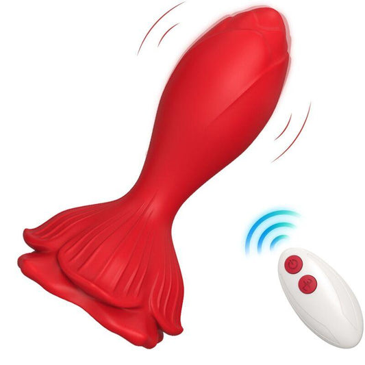 ARMONY - ROSA VIBRADOR & PLUG ANAL PEQUEÑO CONTROL REMOTO ROJO - Sensuana.es