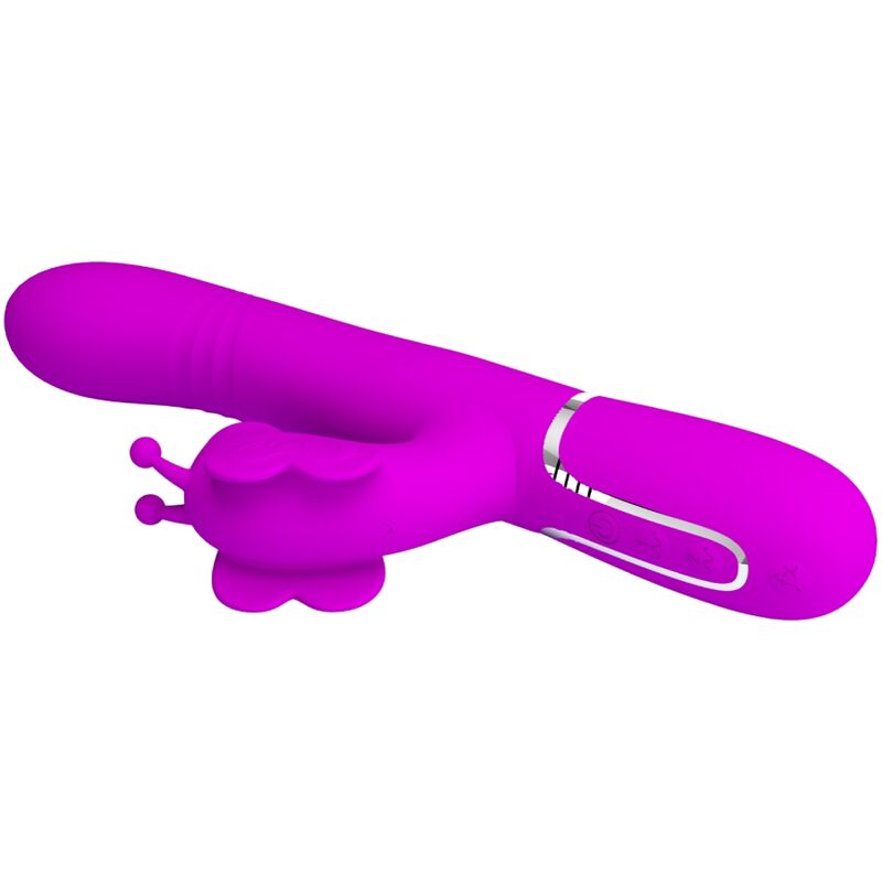 PRETTY LOVE - VIBRADOR RABBIT MULTIFUNCIÓN 4 EN 1 MARIPOSA FUCSIA - Sensuana.es