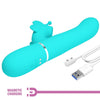 PRETTY LOVE - VIBRADOR RABBIT MULTIFUNCIÓN 4 EN 1 MARIPOSA VERDE AGUA - Sensuana.es