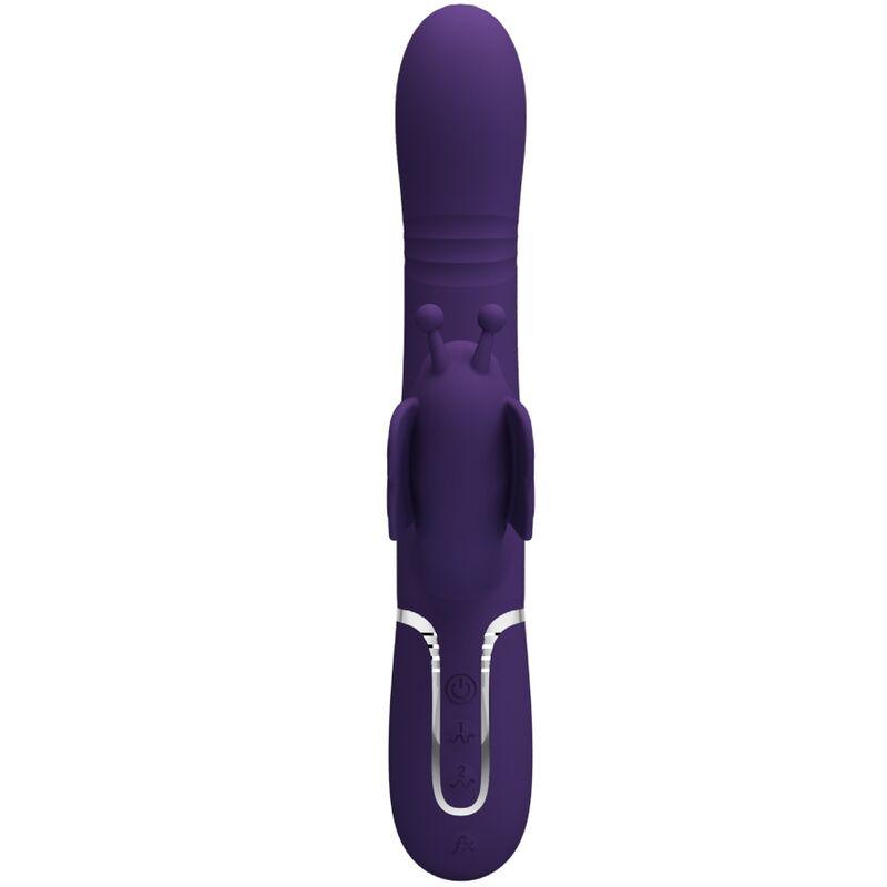 PRETTY LOVE - VIBRADOR RABBIT MULTIFUNCIÓN 4 EN 1 MARIPOSA MORADO - Sensuana.es