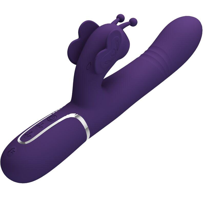 PRETTY LOVE - VIBRADOR RABBIT MULTIFUNCIÓN 4 EN 1 MARIPOSA MORADO - Sensuana.es