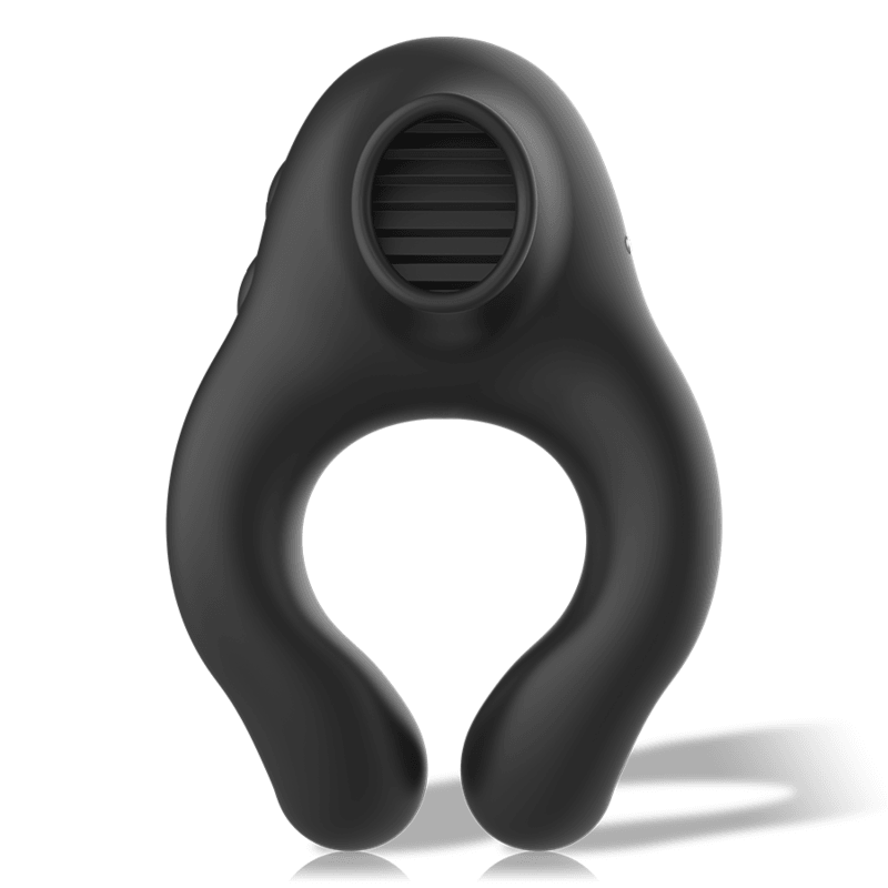 ARMONY - ANILLO VIBRADOR SILICONA 3 MOTORES RECARGABLE NEGRO - DORADO - Sensuana.es