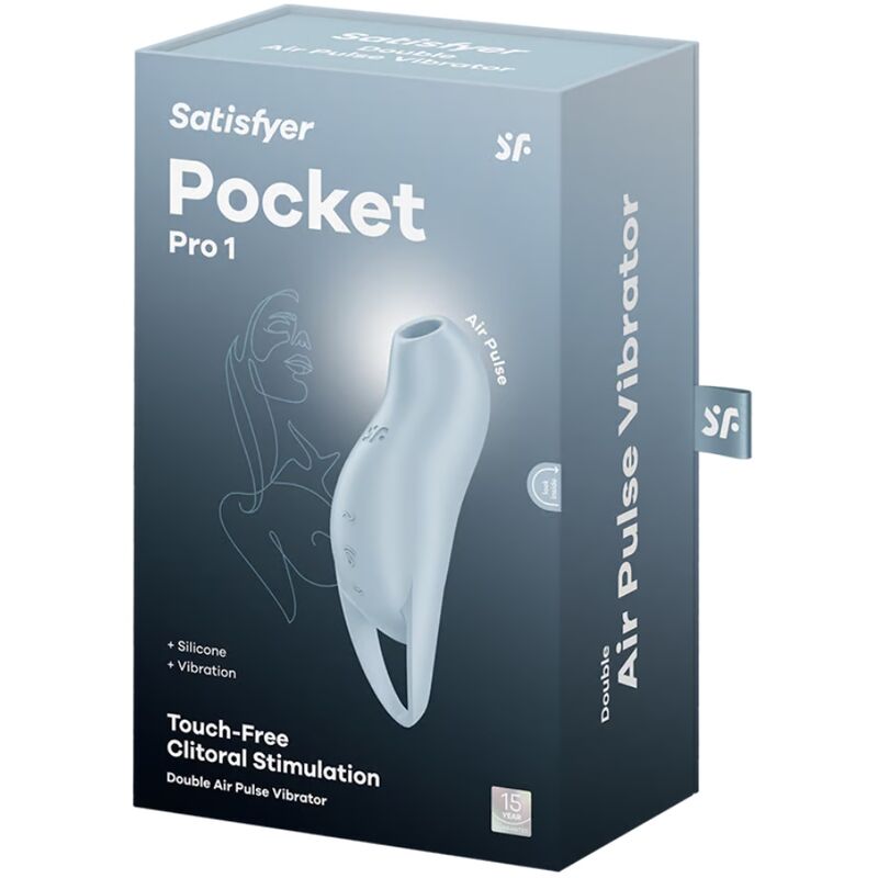 SATISFYER - POCKET PRO 1 ESTIMULADOR CLÍTORIS AZUL CLARO - Sensuana.es