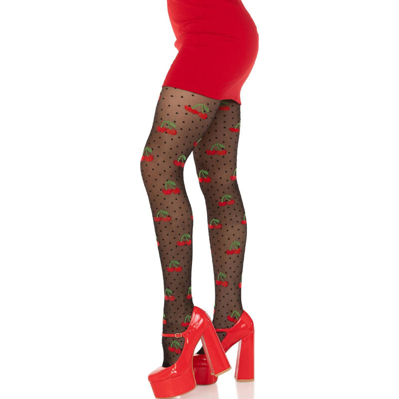 LEG AVENUE - MEDIAS LUNARES CEREZA NEGRO - Sensuana.es