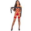 LIVCO CORSETTI FASHION - THIARA LC 20213 SET BODY + MEDIAS ROJA S/M - Sensuana.es