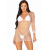 LEG AVENUE - VESTIDO DE REJILLA MANGA LARGA BLANCO TALLA ÚNICA - Sensuana.es