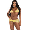 LEG AVENUE - SET TRES PIEZAS DIAMANTES AMARILLO S/M - Sensuana.es