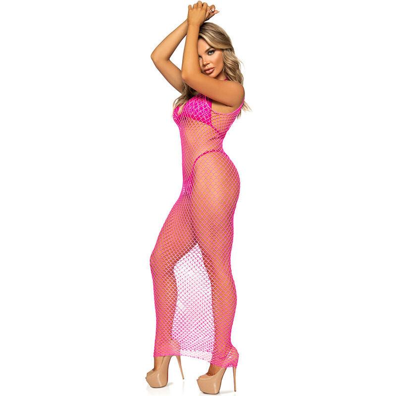 LEG AVENUE - VESTIDO DE REJILLA LARGO FUCSIA TALLA ÚNICA - Sensuana.es