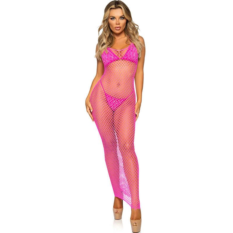 LEG AVENUE - VESTIDO DE REJILLA LARGO FUCSIA TALLA ÚNICA - Sensuana.es