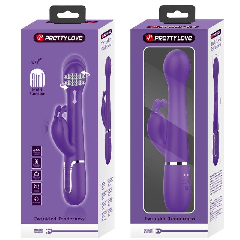 PRETTY LOVE - DEJON VIBRADOR RABBIT 3 EN 1 MULTIFUNCIÓN MORADO - Sensuana.es