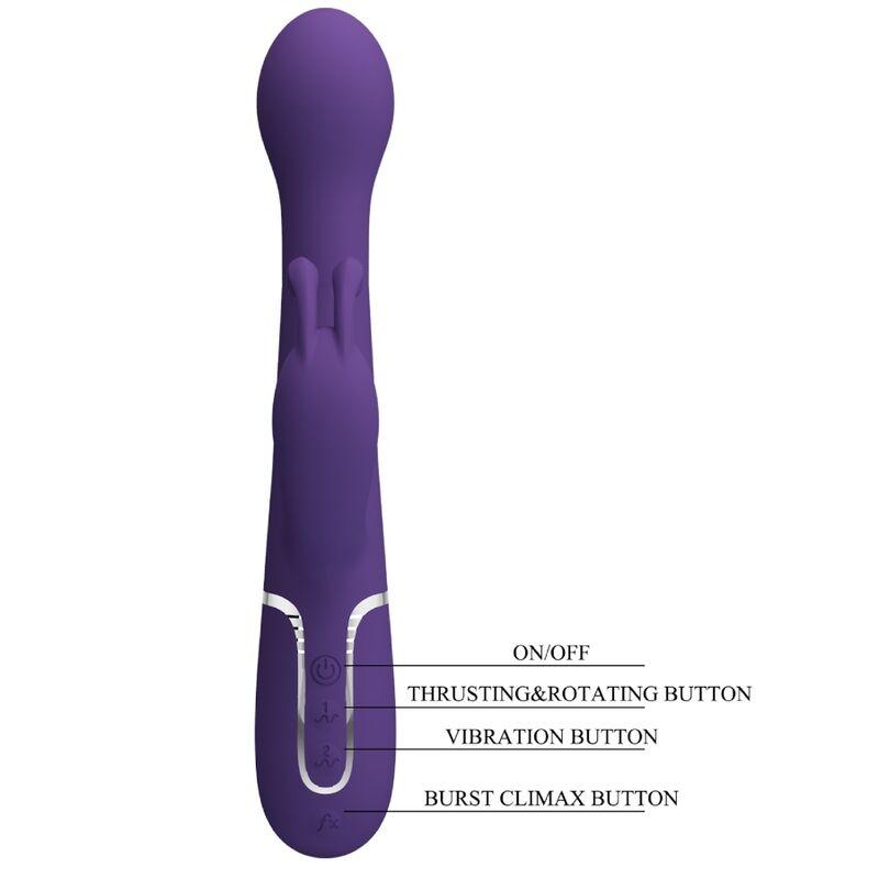 PRETTY LOVE - DEJON VIBRADOR RABBIT 3 EN 1 MULTIFUNCIÓN MORADO - Sensuana.es