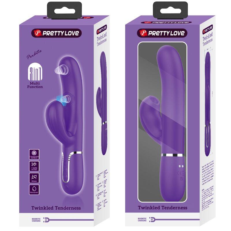 PRETTY LOVE - PERLITA VIBRADOR PUNTO G 3 EN 1 MULTIFUNCIÓN MORADO - Sensuana.es