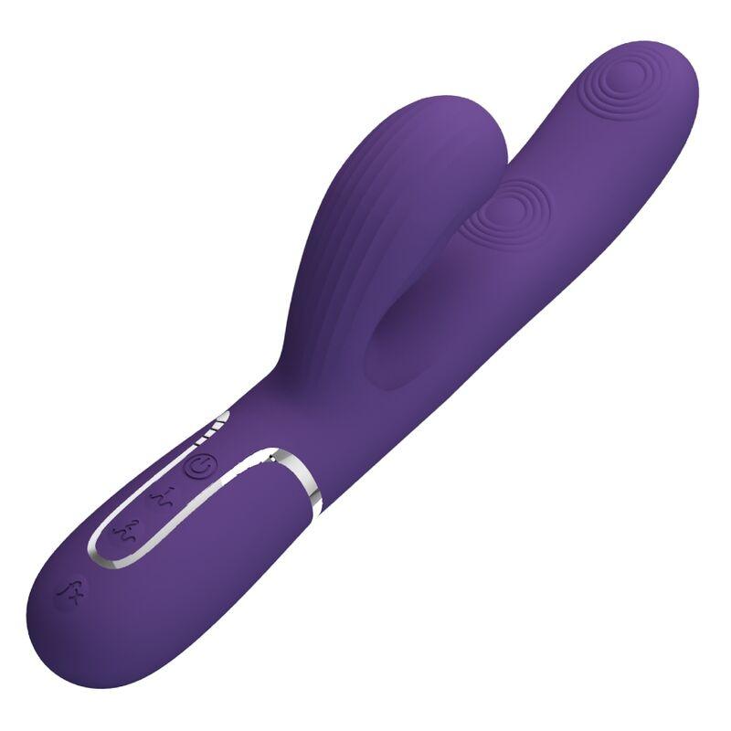 PRETTY LOVE - PERLITA VIBRADOR PUNTO G 3 EN 1 MULTIFUNCIÓN MORADO - Sensuana.es