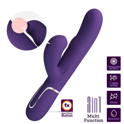 PRETTY LOVE - PERLITA VIBRADOR PUNTO G 3 EN 1 MULTIFUNCIÓN MORADO - Sensuana.es