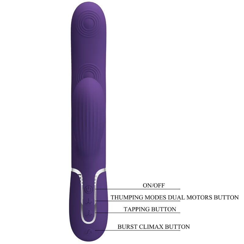 PRETTY LOVE - PERLITA VIBRADOR PUNTO G 3 EN 1 MULTIFUNCIÓN MORADO - Sensuana.es